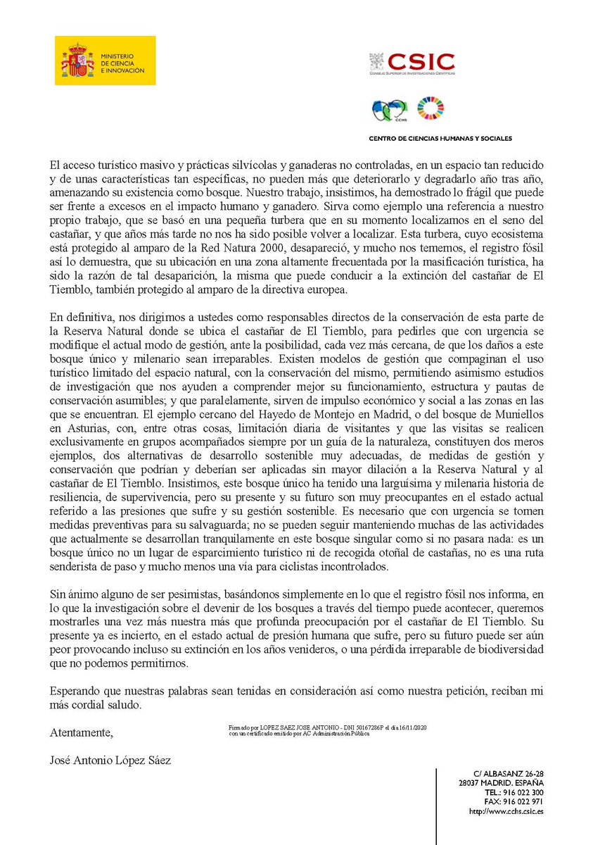 JALopezSaez's tweet photo. Salvemos el Castañar de El Tiemblo.
Carta abierta a las administraciones responsables 2 https://t.co/bd6jgMIiHD