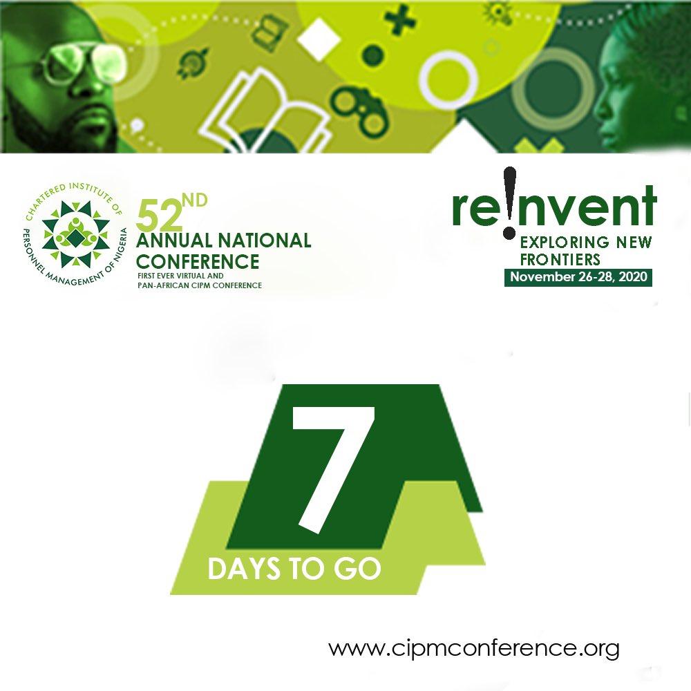 cipmnigeria's tweet image. CIPM First Virtual and Pan-African Conference is almost here. It’s only 7 days away. 
Why have you not registered?
Let’s know in the comments section.

#cipmreinvent 
#cipmvirtualconference