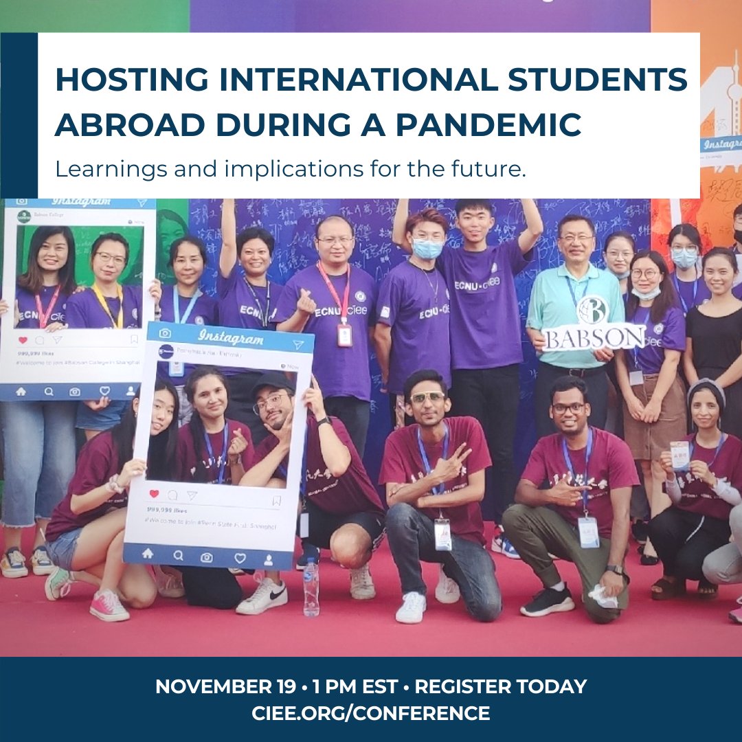 cieeconference's tweet photo. This fall, institutions and their partners were challenged with creating a robust American classroom "living and learning" experience for their international students from afar. What lessons did they learn? What challenges did they face? Join us: https://t.co/DqnxSQXlqW https://t.co/LQkdrvF1eZ