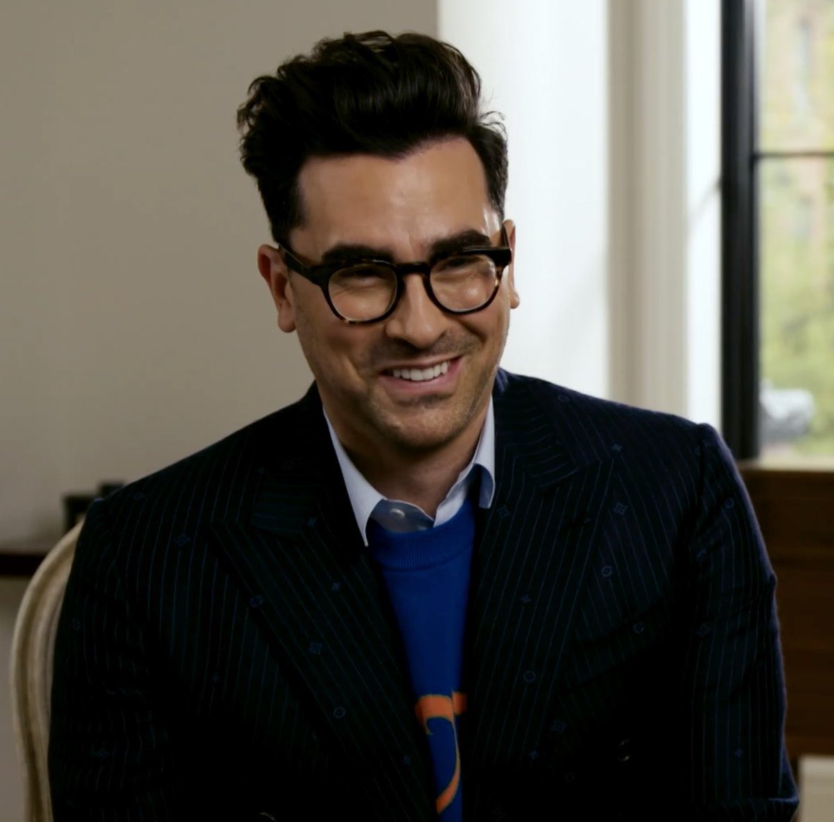 dan levy smiling during 2020 interviews, a thread: