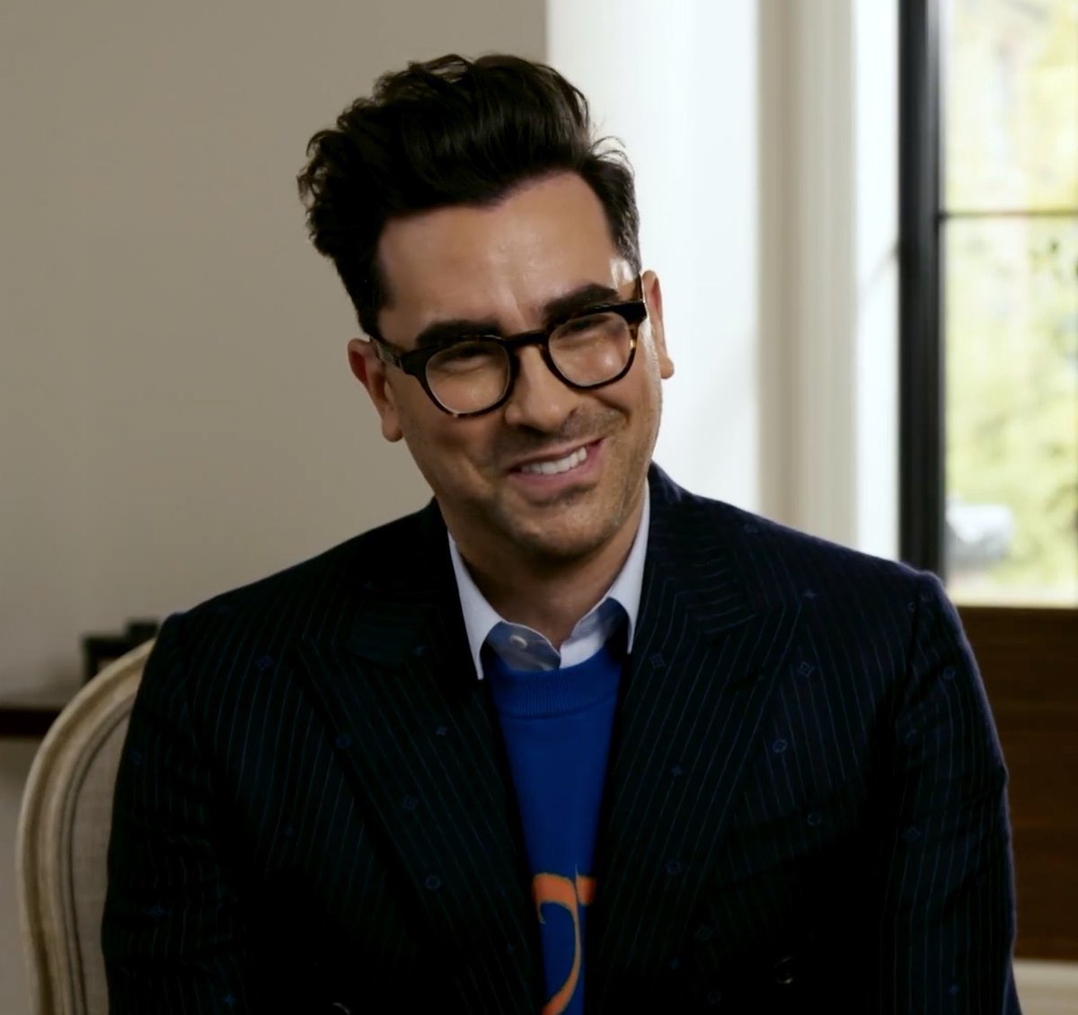 dan levy smiling during 2020 interviews, a thread: