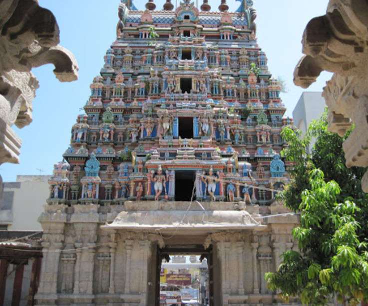 The form of the main deity Sri Madanagopalaswamy is a combination of Lord Krishna and Vishnu. He stands holding a flute in two hands and a conch and a chakra in the other two.It is believed that Lord Krishna gave darshan to Andal of Srivilliputhur in this form at the temple.