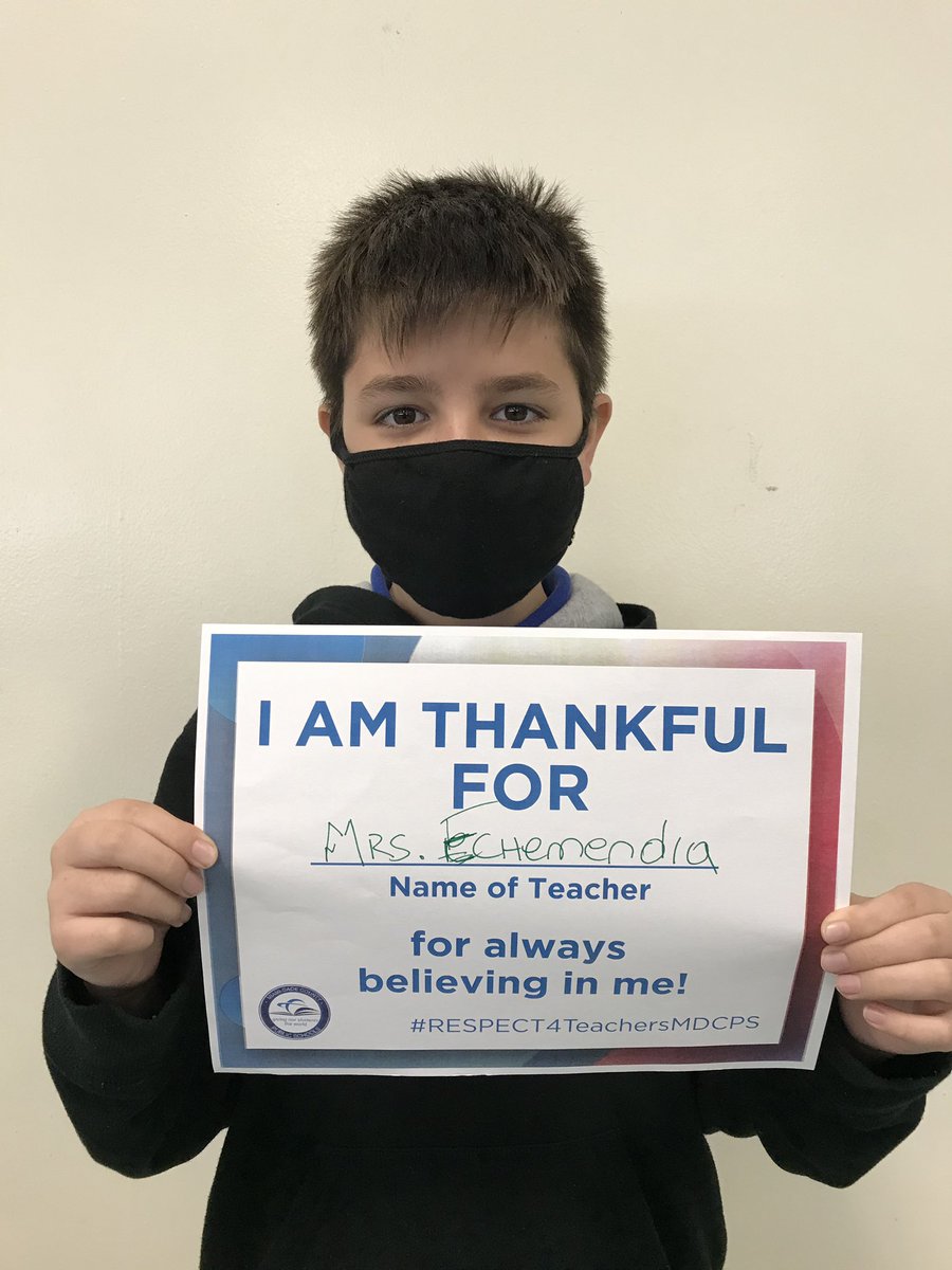 K8_Dragons's tweet photo. Upper Academy Students are thankful for their teachers. Wishing all a Happy Thanksgiving. @MDCPS @MDCPSCommunity @MDCPSSouth #MDCPRespectforTeachers #DoolinDragons #doolindragonsbreathefire https://t.co/6JzgQ2voSM