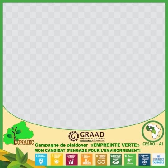 GRAAD_Burkina's tweet photo. Campagne de Plaidoyer "Empreinte Verte", une initiative de CONAJEC, CESAO-AI et GRAAD Burkina, qui vise à influencer les programmes des candidats aux présidentielles 2020 au #Burkina Faso avec 10 engagements sont proposés en faveur de l'#environnement  #BurkinaVote2020 @ocomar https://t.co/WLIxsMYJKQ