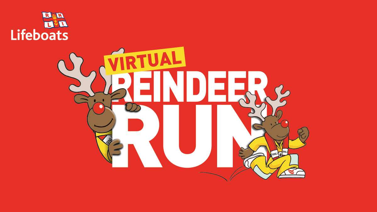 RNLI's tweet image. Love to run? Want to help us save lives at sea? Then put on your running s-hooves for our virtual #ReindeerRun taking place next month. Choose your own route and distance, and then get fundraising! Sign up at reindeerrun.rnli.org/?utm_source=tw…