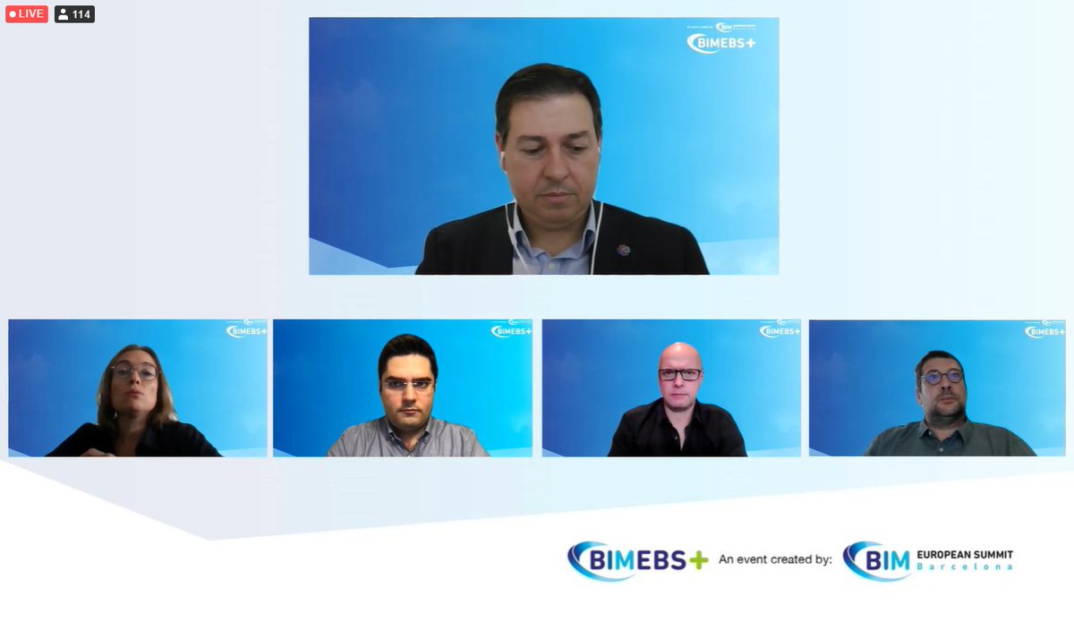 EBSBarcelona's tweet photo. It's time to debate in the round table 'How to implement ISO 19650' of the online #EuropeanBIMSummit, with @sermugo, @FrederikGrand, @mohsen_far, @CaseyRutland and Maria Elena Pla. The participants in the congress can send questions to them through the #BIMApp. #BIM #ThinkBIM https://t.co/09cduc3M65