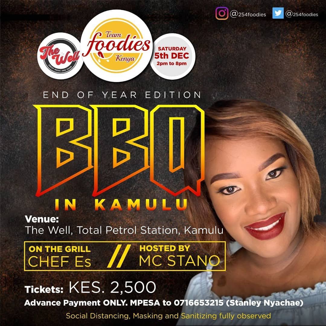 254foodies's tweet photo. 2020 has been a rough year, but you have made it this far. We present you with our End of Year Edition. A succulent BBQ Grill like no other. Drinks on sale. Social distancing, masking and sanitizing applied. See you there. #TeamFoodies #BBQinKamulu https://t.co/WU7JVDzEdz