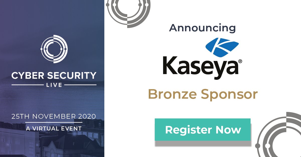 Probrand's tweet photo. We're pleased to confirm @KaseyaCorp as a Bronze sponsor at Cyber Security Live 2020 on the 25th November. https://t.co/R2PogSMaL3 #cybersecurity #cybercrime #virtualevent #event #CyberSecLIVE20 https://t.co/OFGMyysZsr