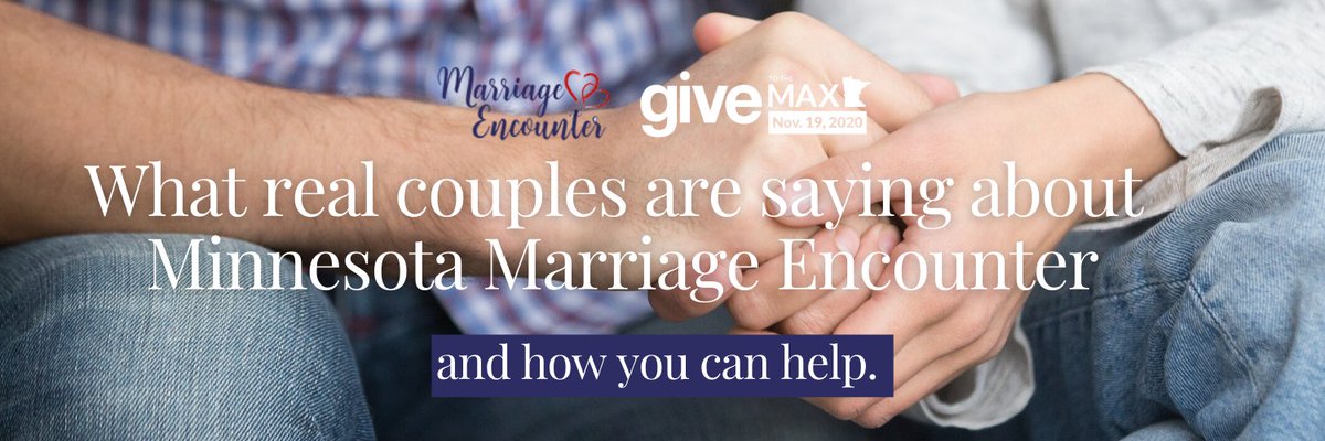 What real couples are saying about Minnesota Marriage Encounter and how YOU can help. Our Scholarship Fund enriches the lives of #marriages in #Minnesota. Give here: -----> bit.ly/32YgboY #GTMD2020 #Marriage #Marriages