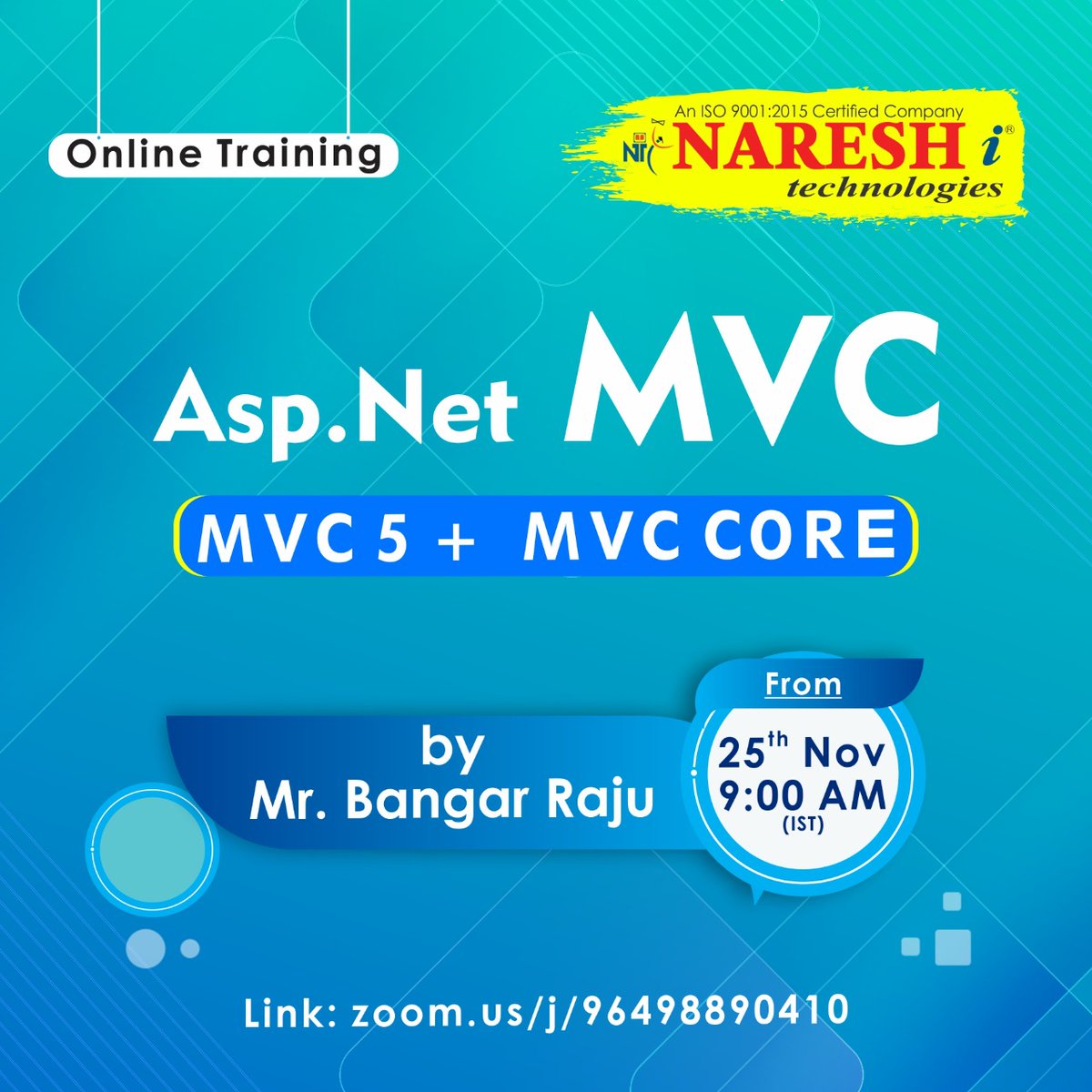 nareshitech's tweet image. Enroll Now: bit.ly/2IJda54
Attend Free Demo on ASP. Net MVC Online Training By Mr. Bangar Raju
Starts From: 25th November @ 09.00 AM (IST)
For More Details:
Visit: nareshit.com/new-batches-hy… 

#Aspdotnetmvc #mvc5 #mvccore #Onlinetraining #Course #learnfromhome #learnsafe