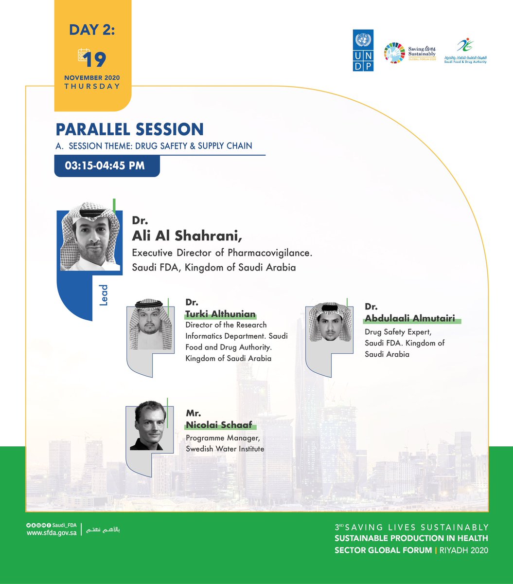 UN_SPHS's tweet photo. Live: #GlobalForumRiyadh Day 2 Parallel Sessions

Drug Safety &amp; Supply Chains: https://t.co/bcYHFhozkl

Supply Chain &amp; Gender: https://t.co/qBvJPTvArj

Innovators from the Field: https://t.co/XnKl69KfdC

D. Sustainable Procurement Index for Health Clinic: https://t.co/F7heNkO71s https://t.co/2c1snzepLl