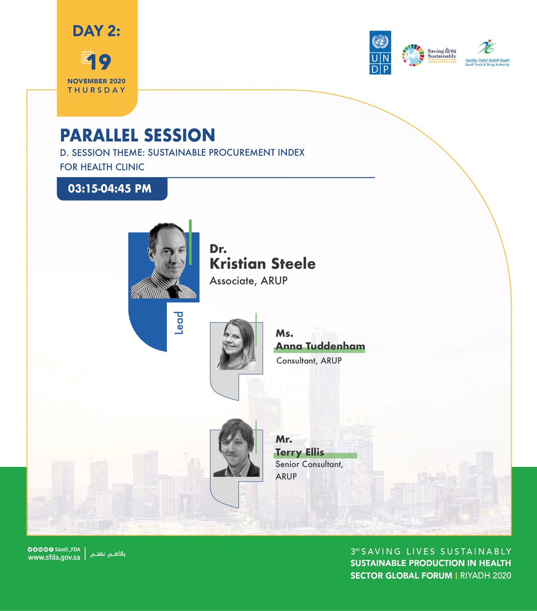 Live: #GlobalForumRiyadh Day 2 Parallel Sessions

Drug Safety &amp; Supply Chains: youtube.com/watch?v=luXIWL…

Supply Chain &amp; Gender: youtube.com/watch?v=xQ1B9T…

Innovators from the Field: youtube.com/watch?v=RQyR3_…

D. Sustainable Procurement Index for Health Clinic: youtube.com/watch?v=JAmHp0…