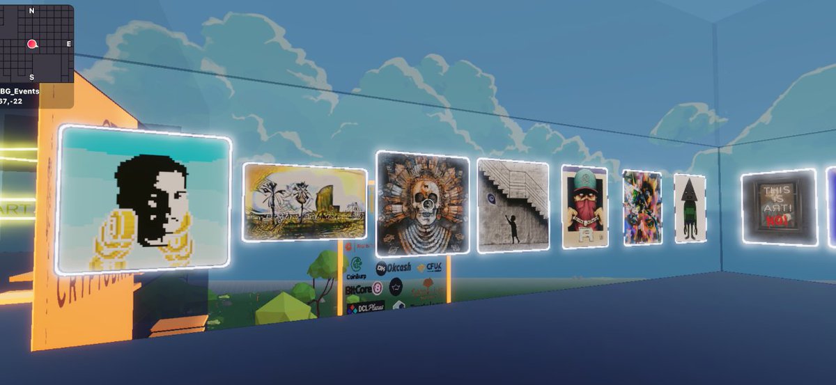 CryptoArtEvent's tweet photo. Visit our Virtual Art Gallery in @decentraland (Link: https://t.co/XoSGb4hmbN) and check out the #NFT artwork from @BtcBwan @bobvila69 @ZiggyCrypto @pazqalart @NftDesla @xbrucethegoose @RichardDixonART @MrY_Art https://t.co/QYUFxxvcEB