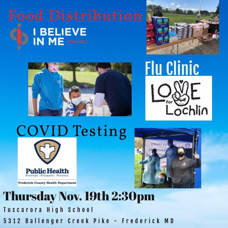 If you need food, if you need a turkey, if you need a flu shot or if you need a Covid test please come out to Tuscarora high school this afternoon!