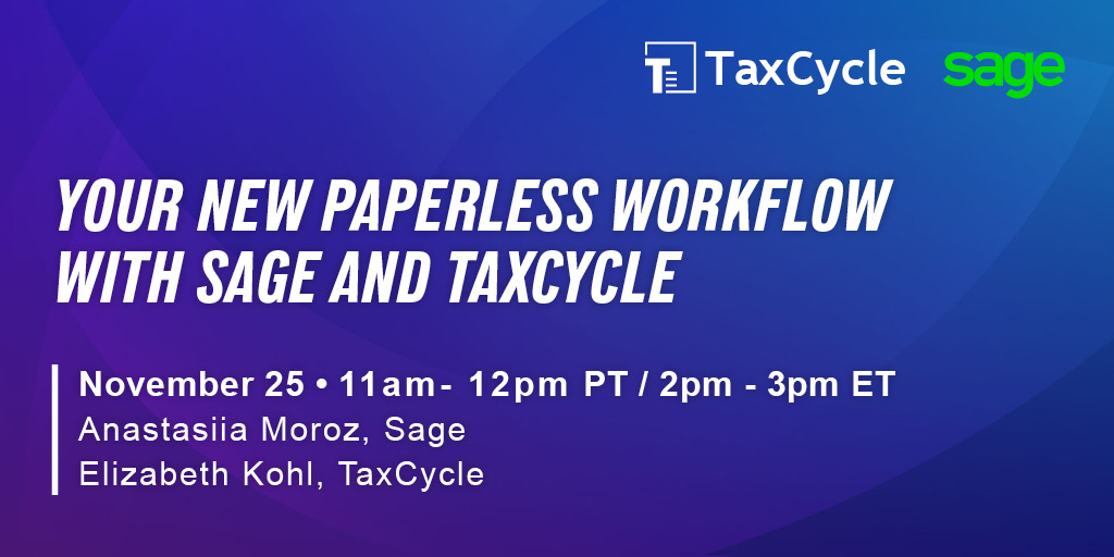 Calling accountants and bookkeepers: Tired of dealing with boxes of paper while reducing contact touch points during COVID? Join us for a webinar as we show you how to eliminate paper from your full year workflow with <a href="/AutoEntry/">AutoEntry</a> Sage Accounting &amp; <a href="/taxcycle/">TaxCycle</a> 1sa.ge/EZiv50CoHzy