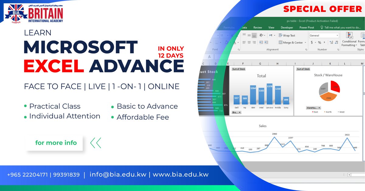 britainintl's tweet image. 📊📈 Microsoft Excel - Basic to Advance Level
Showcase your #Microsoft #Excel skill and prove your worth.
Register Now..!🎯 
✅ Moring, Afternoon, evening and weekend classes
☎️22204171, 65701004
#microsoftoffice #microsoftexcel #office #powerpoint #word #courseexcel #excelbasic