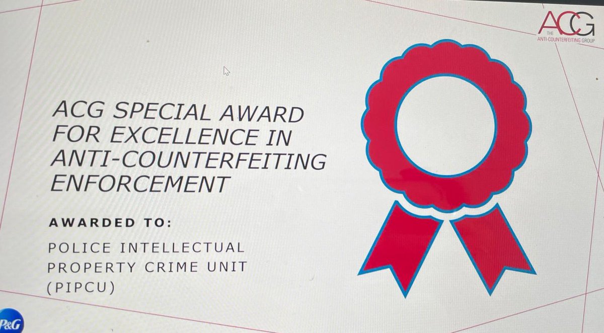 CityPolicePIPCU's tweet image. Delighted to have been awarded 2 awards at this years virtual @The_ACG Awards for Excellence🏆

DCI Nick Court said

"I am extremely proud of my team for this achievement, every member of the team works tirelessly to tackle IP crime &amp;amp; this award acknowledges all their hard work