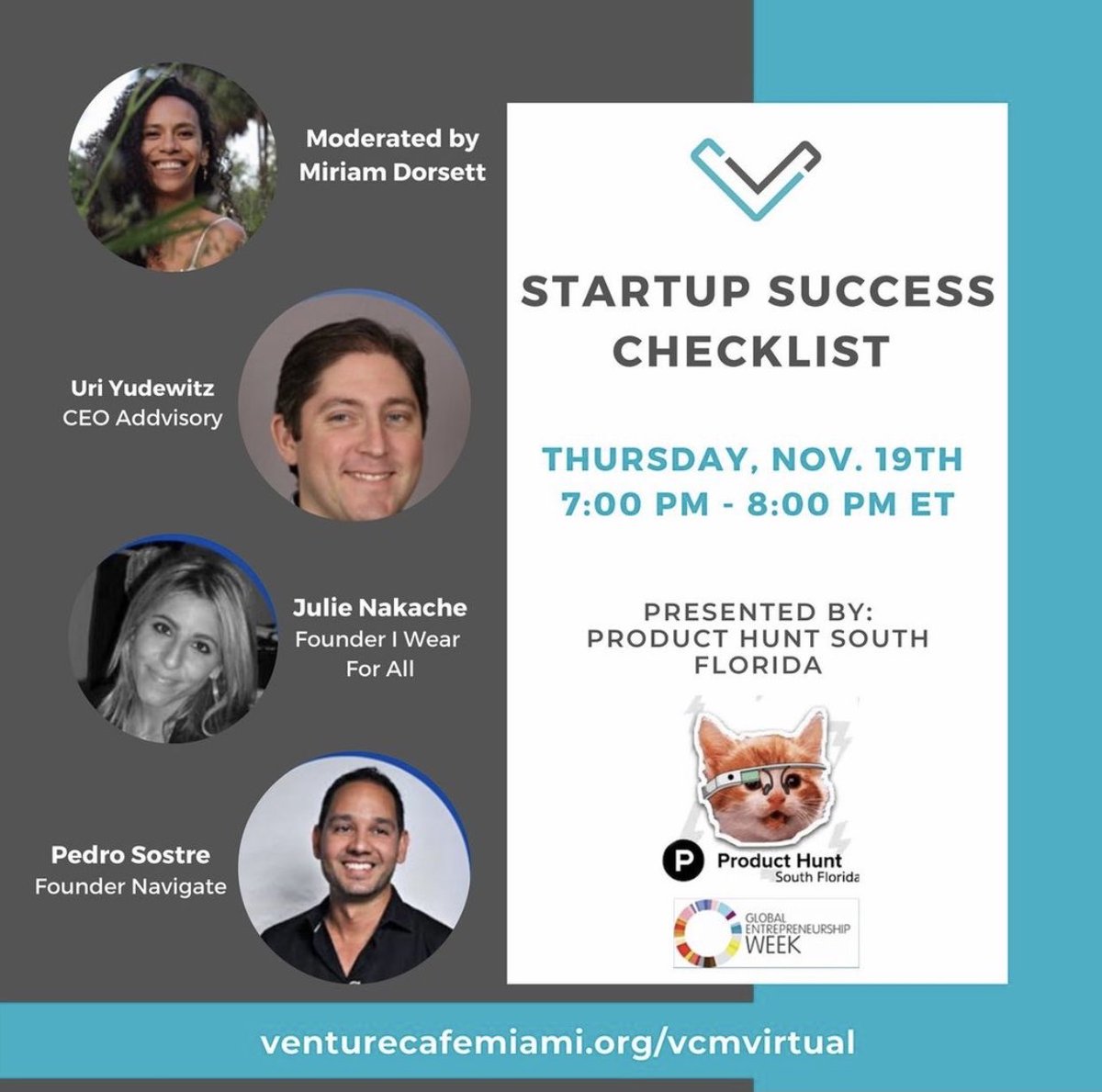 bybootstrap's tweet photo. Startup Success Checklist is an event geared towards founders and entrepreneurs eager to learn more about what goes into making a venture successful. 

Join the conversation at 7pm. Chime in with your questions. Live on Facebook!
#vcmvirtual #gew2020 https://t.co/GG3wqmmGbK