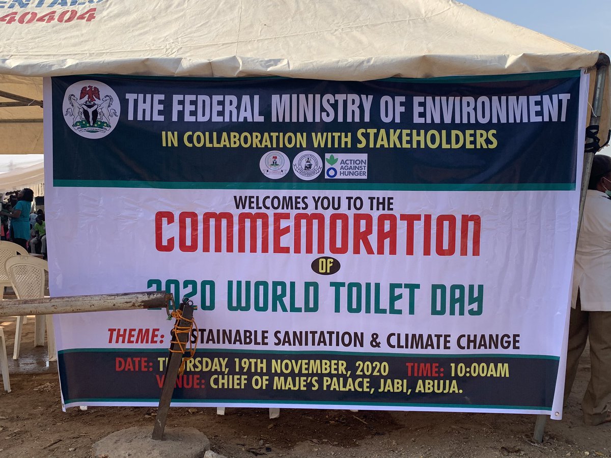 EHS_Division's tweet photo. All is set for the Commemoration of 2020 World Toilet Day. Waiting for the arrival of the Hon. Minister @DrMuhdMahmood at The Esu of Maje’s Palace Jabi, Abuja. https://t.co/ThLbPft6uw
