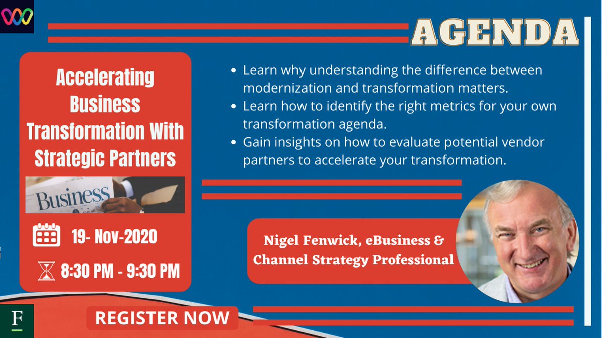 worldofwebinar_'s tweet photo. Learn from Nigel Fenwick how to accelerate your #business  with your strategic #partners .
To register: https://t.co/QlpnYDUqiP
Happy Learning! https://t.co/8p6RDjRQJJ