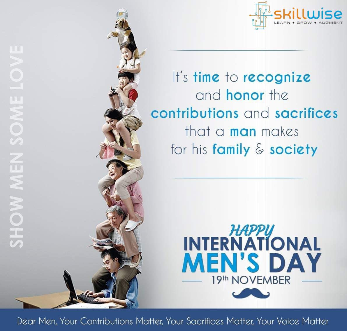 SkillwiseS's tweet photo. Happy International Men’s Day
-From Skillwise team
#InternationalMensDay #InternationalMensDay2020 #skillwise https://t.co/cO3mFvDhtN