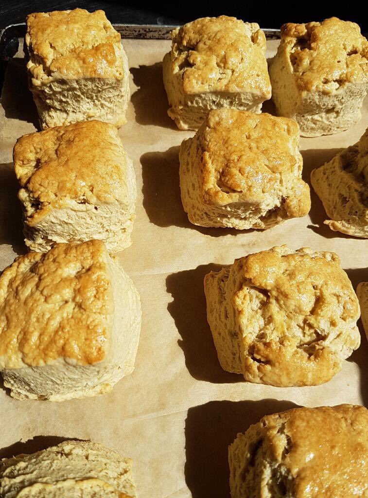 Jam_First's tweet photo. @TheWaymarker And thank you for the #SquareScones. You will be greatly missed. Three cheers for @TheWaymarker folks, hip hip... hip hip... hip hip... #CreamTea #JamFirst https://t.co/UMrZy49Bfh