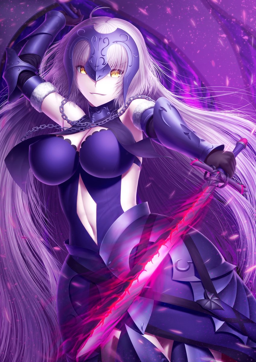 jeanne_d'arc_alter_(avenger)_(fate) ,jeanne_d'arc_alter_(avenger)_(third_ascension)_(fate) ,ジャンヌ・オルタ 「フォローしてくれたら励みになります? 
#絵晒したらみんながブァァァってRTして」|真紗弥 光一（まさやこういち）@1月からのお仕事募集中のイラスト