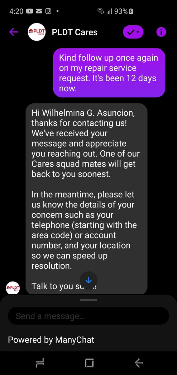 OGeslani's tweet photo. @PLDT_Cares 
Even your facebook page doesn't reply at all. Have also filed for reimbursement for the unutilized subscription as we have no access on landline usage. These problem is been going on for 2 MONTHS now yet we continue to receive billings on time. https://t.co/vYTsHwteBc