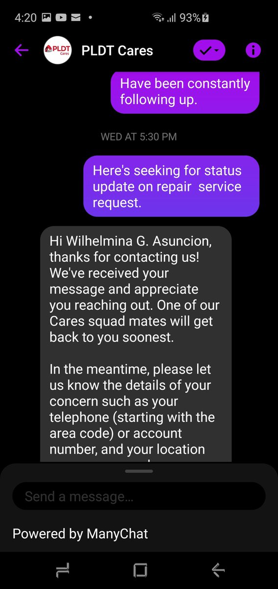 OGeslani's tweet photo. @PLDT_Cares 
Even your facebook page doesn't reply at all. Have also filed for reimbursement for the unutilized subscription as we have no access on landline usage. These problem is been going on for 2 MONTHS now yet we continue to receive billings on time. https://t.co/vYTsHwteBc