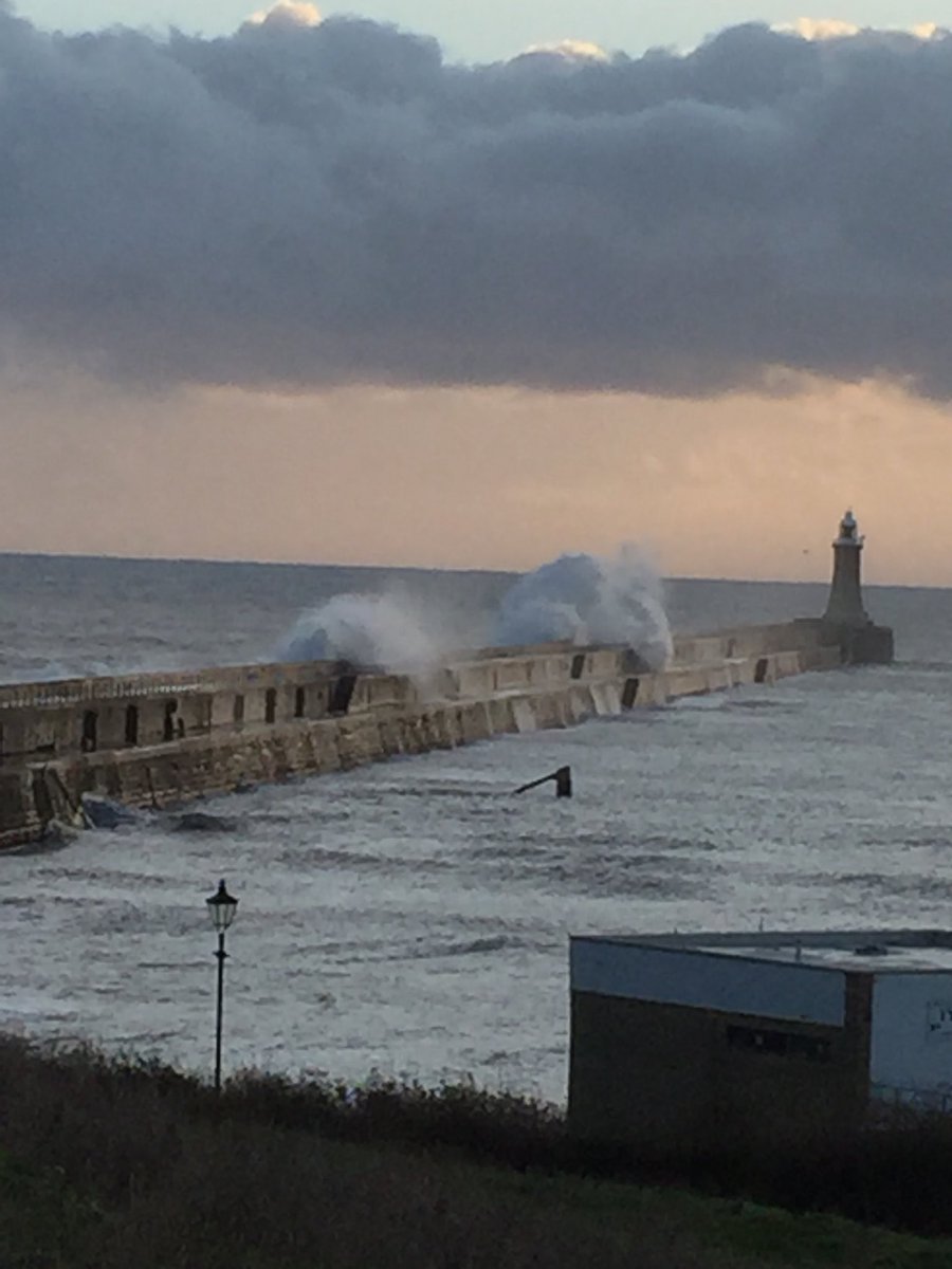 Two giant monsters on pier this morning. Love Tynemouth. Weather is always interesting