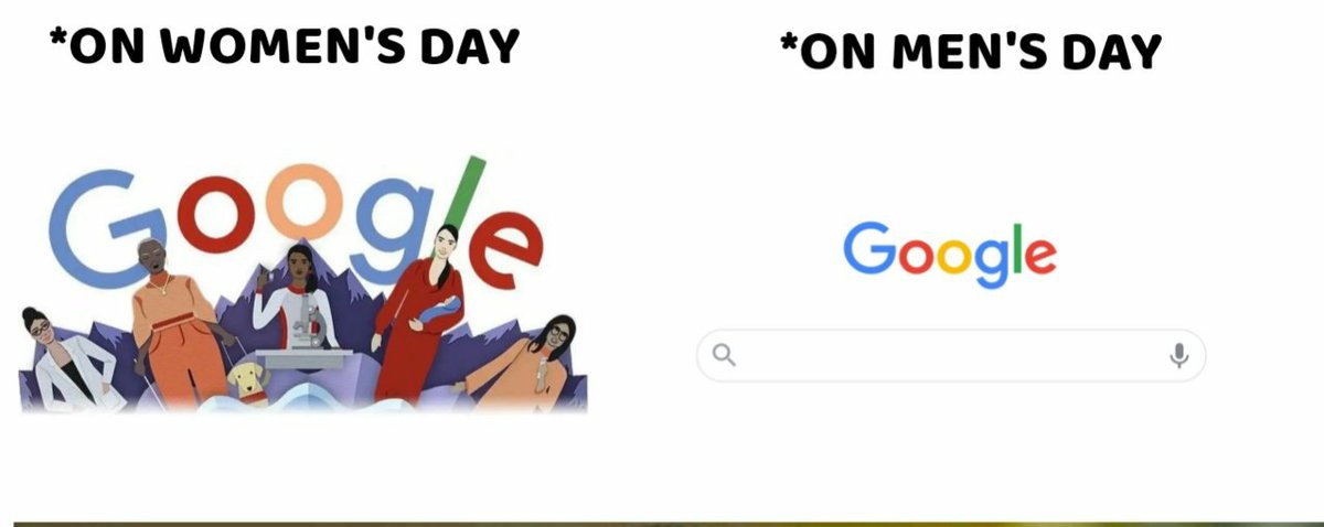 Thanks for the support as always, Google. Happy #InternationalMensDay
