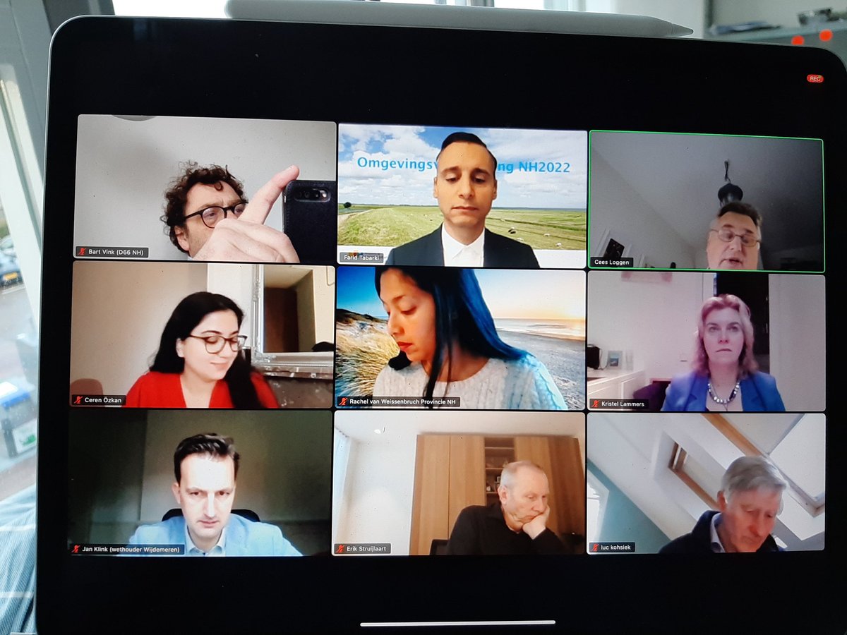 bartlvink's tweet photo. Kort geleden Omgevingsverordening #NH2020 vastgesteld.
Nu (olv @faridtabarki) al weer informerende zoom-sessie voor bestuurders, raads- en statenleden ter voorbereiding op 2.0 versie: #NH2022. Om op 1 jan 2022 "klaar" te zijn, tegelijk met inwerkingtreding vd nwe #Omgevingswet. https://t.co/KChaXcpRT6