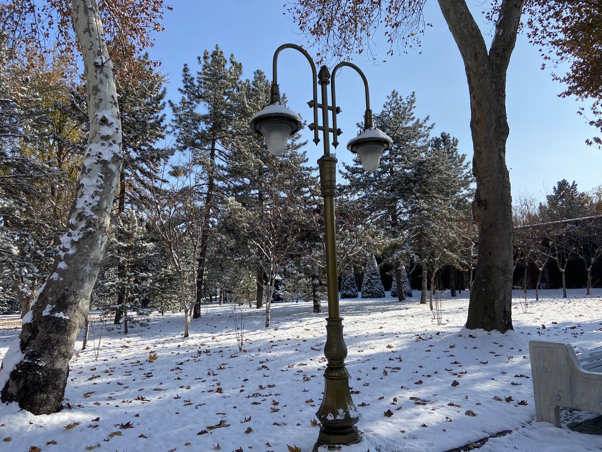 steveswerdlow's tweet photo. #Uzbekistan A rare treat to see #Tashkent covered in white, glistening snow. Here are the #Turkiston theatre and the nearby eternal flame to fallen soldiers. https://t.co/y7NANvi8lm