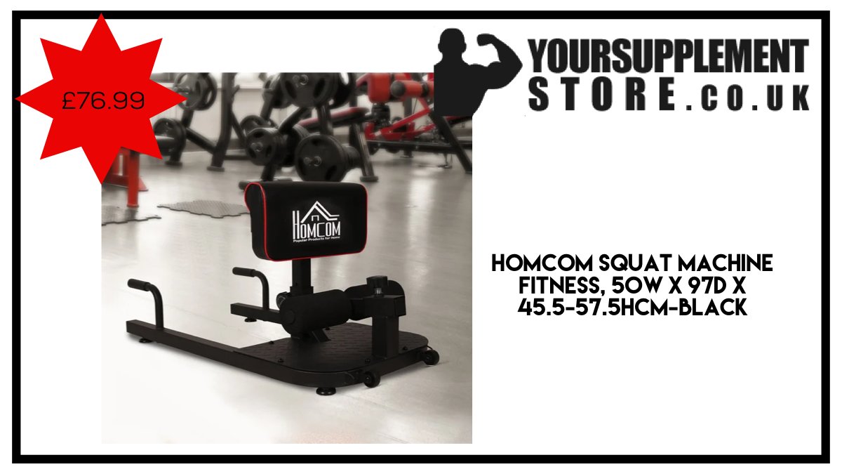Your_supp_Store's tweet photo. HOMCOM Squat Machine Fitness, 50W x 97D x 45.5-57.5Hcm-Black Shop Now: https://t.co/0w7tsmW9xs

#healthylifestyle #healthy #instafit #bodybuilding #fashion #muscle #goals #fitfam #fit #abs #fitnessmotivation #fitnessmodel #inspiration #gymlife #lifestyle #gymmotivation https://t.co/1UpYQ88UOs