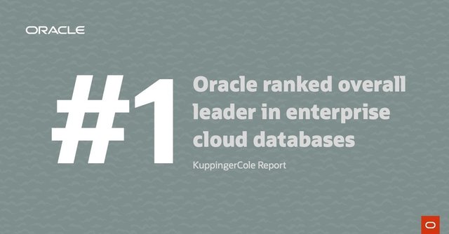 Oracle takes the top spot, with the Autonomous Database named overall leader for enterprise #databases in the #cloud by <a href="/kuppingercole/">KuppingerCole Analysts</a>: bit.ly/2UCMR2N