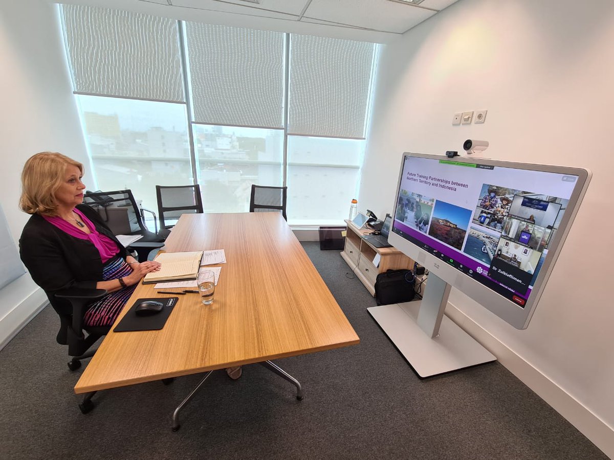 KonJenMakassar's tweet photo. Glad to open the #StudyNT webinar this morning. Introducing and connecting vocational education and training (VET) providers in ๐ฆ๐บโs Northern Territory with government, business and education providers in Indonesia to help upskill the ๐ฎ๐ฉ workforce. https://t.co/J9rmkaAnBl
