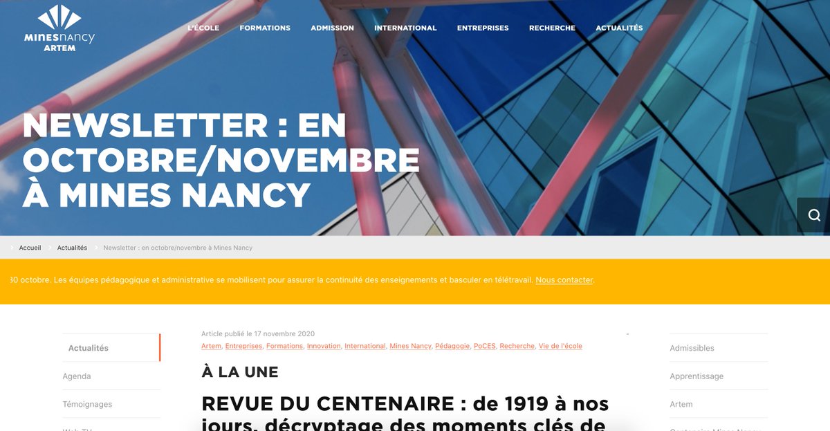 MinesNancy's tweet photo. Les #actualites et #infos à retenir sont dans la newsletter #MinesNancy ➡️ https://t.co/xd1px6Nv2p https://t.co/6vHzj2Js8I