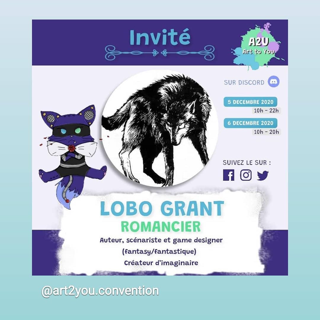Loboliv63's tweet photo. Retrouvez moi les 5 et 6 décembre pour la convention virtuelle Art2you où j'ai l'immense plaisir d'être invité 😊 https://t.co/u8XT5ClWSH