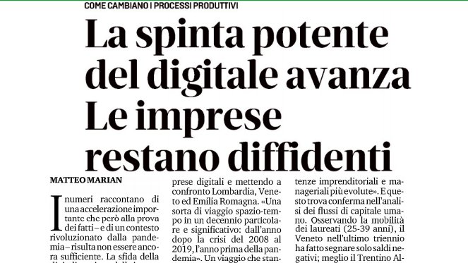 #Imprese restano diffidenti a sfida #digitalizzazione <a href="/messveneto/">messaggeroveneto</a> <a href="/matteomarian/">Matteo Marian</a> #investimenti #industria40