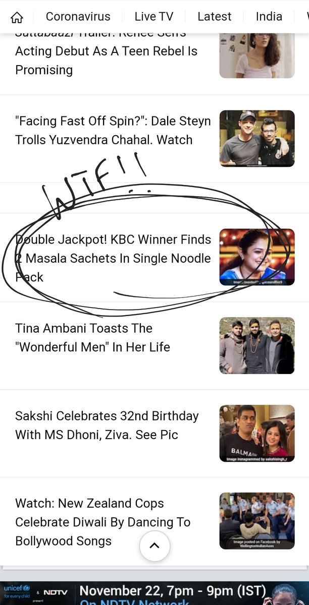 abelgladstone's tweet photo. @ndtv nobody cares about petty things like this. It is on your home page for crying out loud. https://t.co/VoETi9J62e