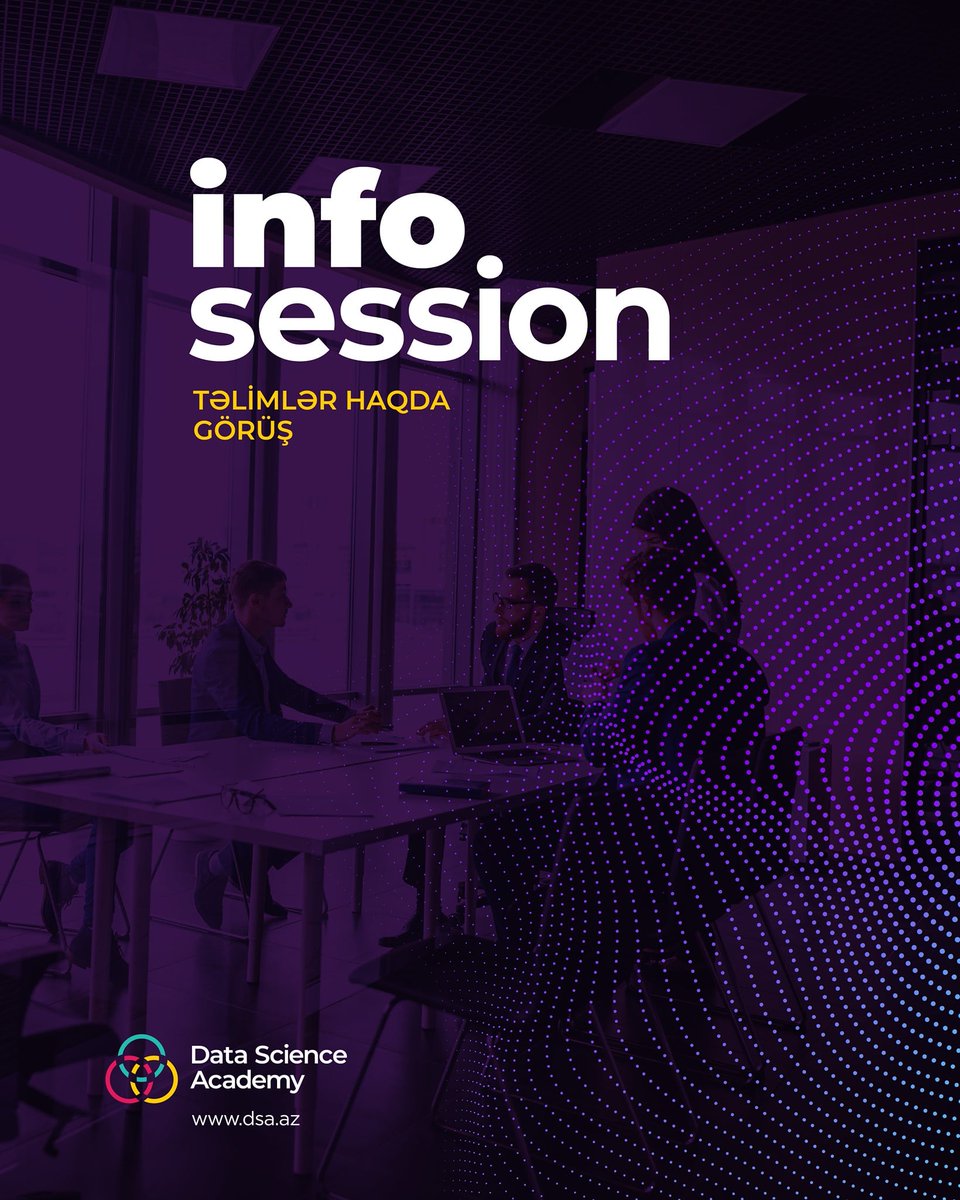 Dünya yeni Data Scientist qazansın! 📈

Data Science Bootcamp barədə ətraflı məlumat almaq üçün baş tutacaq infosessiyanı qaçırmayın!

Ofis daxili infosessiya 20 Noyabr saat 16:00-da baş tutacaq!

📍 Qeydiyyatdan keçərək yerinizi rezerv edin: bit.ly/2WmP8z2