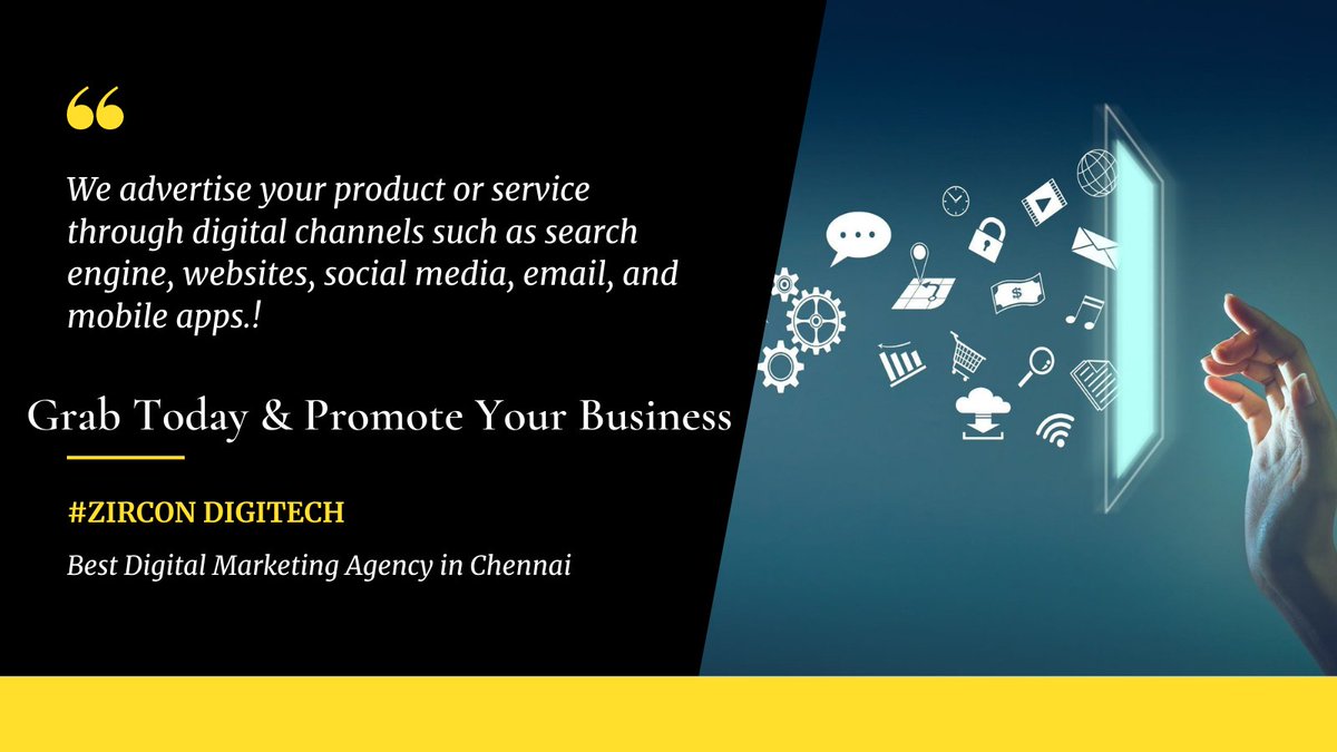 ZDigitech's tweet photo. #Zircondigitech, the best Digital Marketing Agency in Chennai. We provide #SEO, #SEM, #SMO &amp; #SMM services at lower price.!
DM📥us for more details
#digitalmarketing #DigitalMarketingServices #digitalmarketingagency #SocialMedia  #searchengineoptimization https://t.co/oNnFRKLBaM
