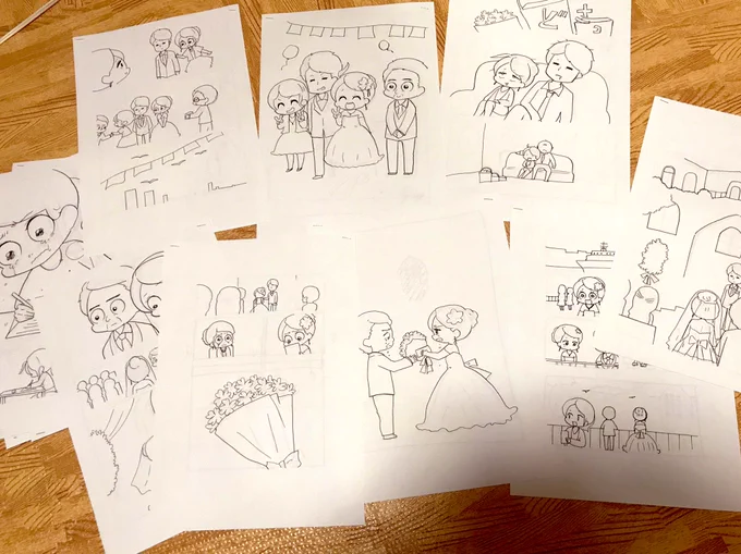 アナログで作業してるから清書した紙がどんどん増えてそして捨てられていく 