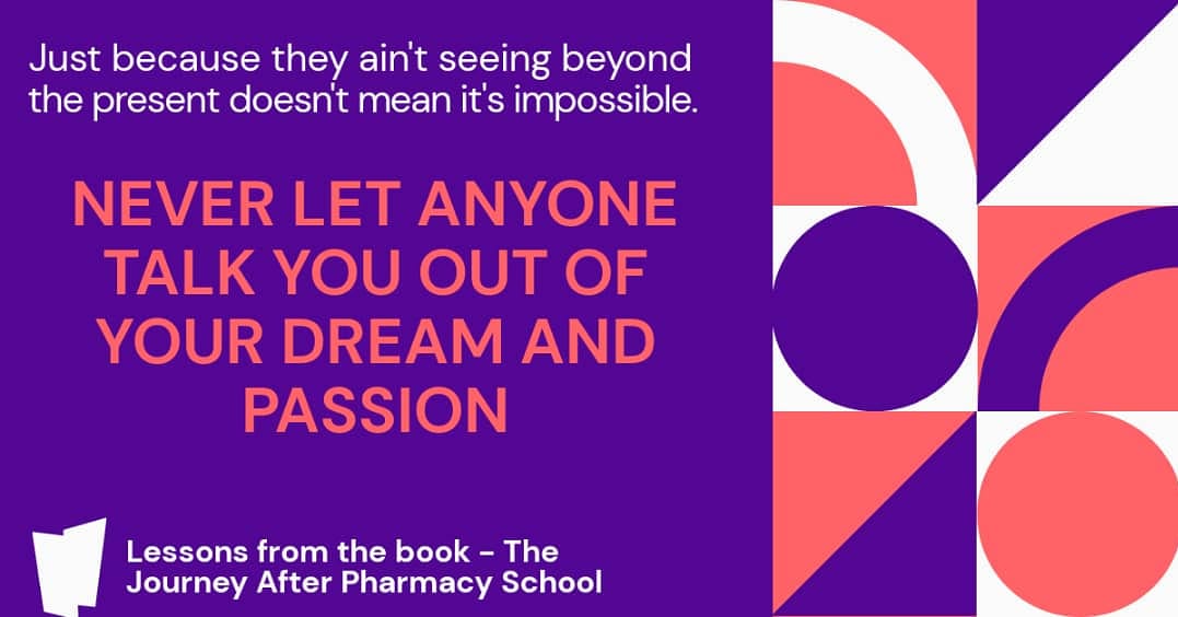 GoldKriss's tweet photo. A lesson from the journey after pharmacy school -

NEVER LET ANYONE TALK YOU OUT OF YOUR DREAM AND PASSION!

 #pharmacy #pharmacist #medicine #pharma #pharmaceuticals #innovation #career #careerjourney #journey #goals #achievers #outstanding #ThursdayMotivation  #fashola https://t.co/ckDRNk1l5t