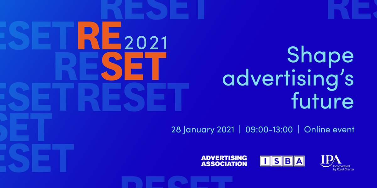 ISBA (@isbasays) on Twitter photo First speakers announced for #RESET2021, our joint conference with <a href="/ad_association/">Ad Association</a> and <a href="/The_IPA/">Institute of Practitioners in Advertising (IPA)</a> - isba.org.uk/news/first-spe… First speakers announced for #RESET2021, our joint conference with <a href="/ad_association/">Ad Association</a> and <a href="/The_IPA/">Institute of Practitioners in Advertising (IPA)</a> - isba.org.uk/news/first-spe…