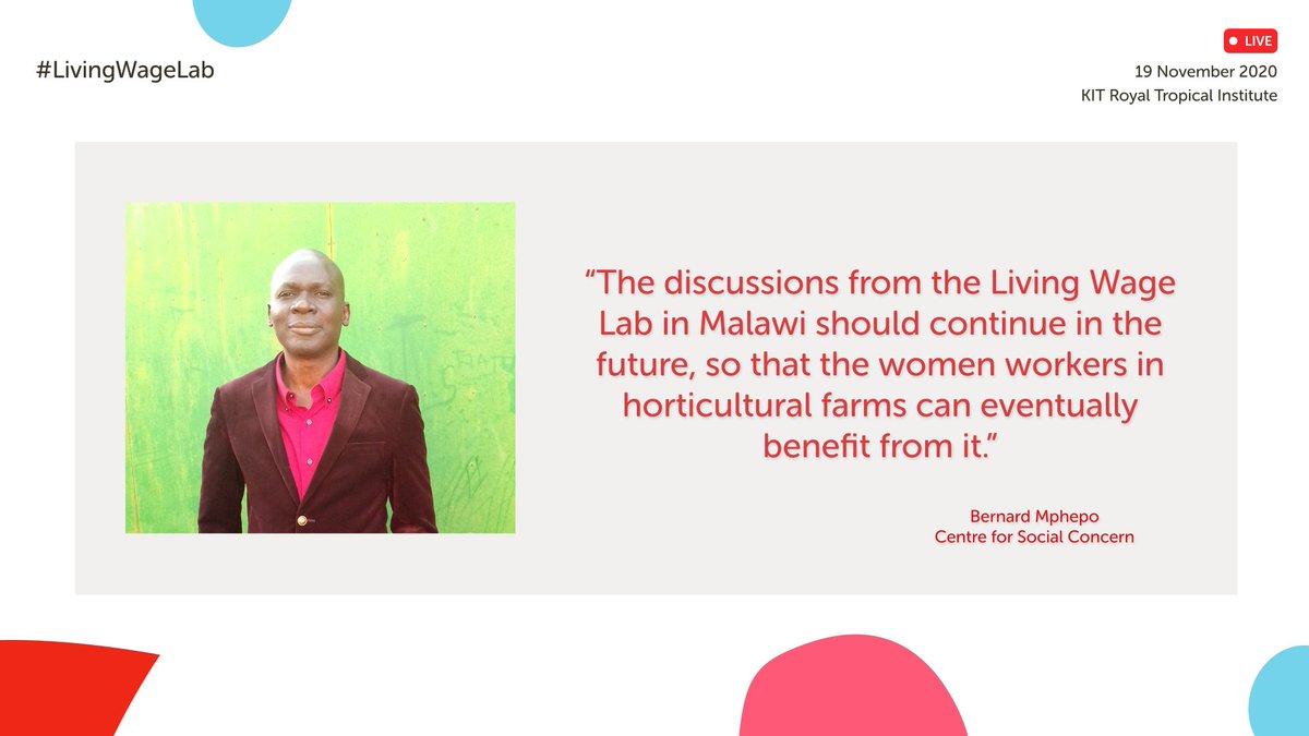 EvelienV85's tweet photo. My colleague @ronykay interviewed Bernard Mphepo from @Cent4soconcern about the #LivingWageLab in #Malawi. You can see the interview this afternoon during our one-off event to celebrate 5 years of the Lab. https://t.co/8isnNxtU7C #livingwage #livingincome @hivosrosa @NickyNdovi https://t.co/9vCU4eplQE