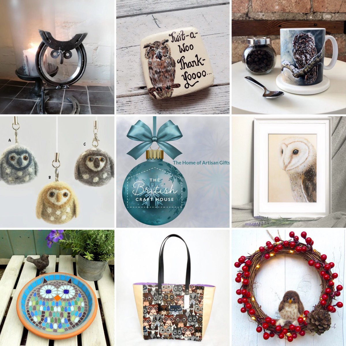 EarthEnergyArt's tweet photo. It teamwork Thursday here at @BritishCrafting My theme today is owls! Please check owl these brilliant creatives
@monk_daisy 
@pebbles4thought 
@SarahPerkinsArt 
@artbyLoriW 
@EarthEnergyArt 
@JoSaraDesign 
@wildrosedesign7 
@TheWonkyFox 
#tbchdirect #giftidea https://t.co/tJs6J0ZUiN