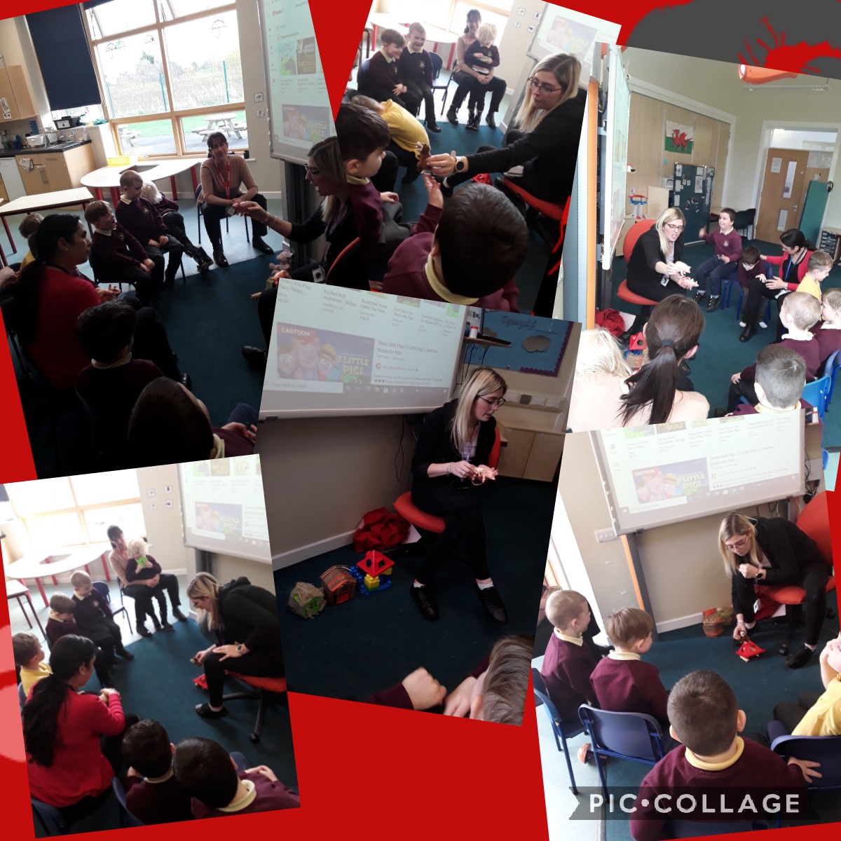YsgolPenCoch's tweet photo. In #purpleclass this week we are learning about The Three Little Pigs. We enjoyed our interactive story session as a group and using this story sack! https://t.co/V7K5y4Pu2V
