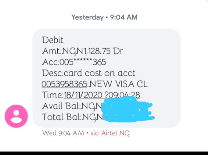 ObaAkobi's tweet photo. @myaccessbank I was debited for a card issuance I didn't request for. Please help refund my money immediately! Thanks https://t.co/DBjjbCG0fC