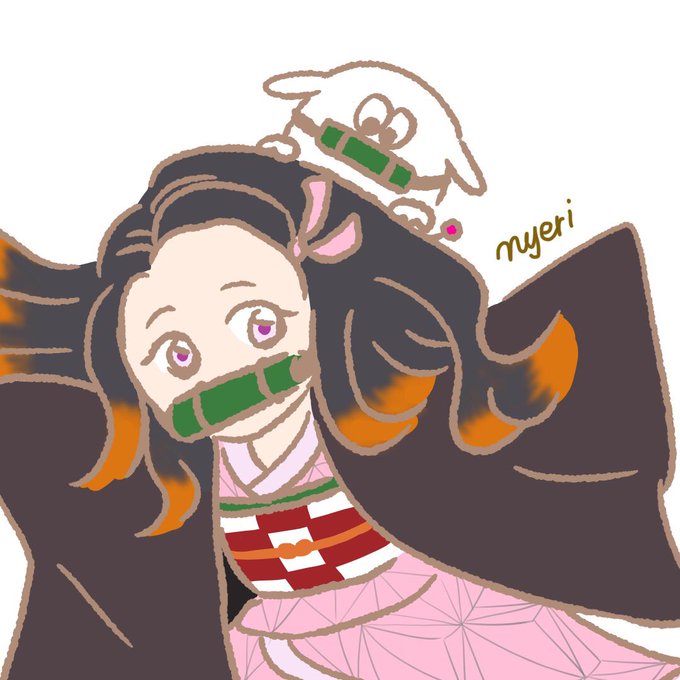 にぇり｜1/10 POP MARKET🌼さんがTwitterに投稿した竈門禰豆子(鬼滅の刃)のイラスト。